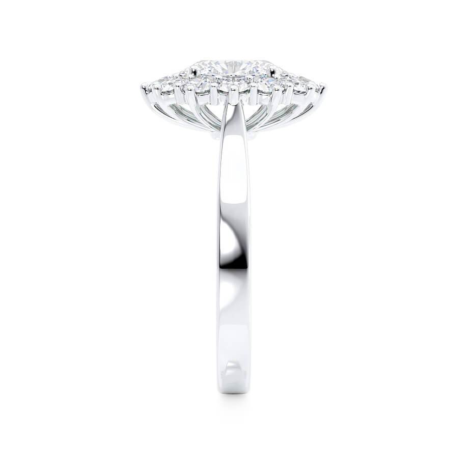 2.1 CT Oval Halo Moissanite Engagement Ring