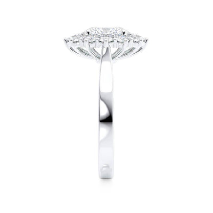 2.1 CT Oval Halo Moissanite Engagement Ring