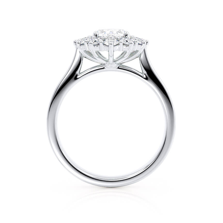 2.1 CT Oval Halo Moissanite Engagement Ring