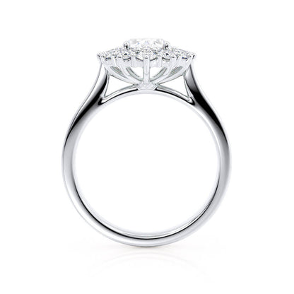 2.1 CT Oval Halo Moissanite Engagement Ring