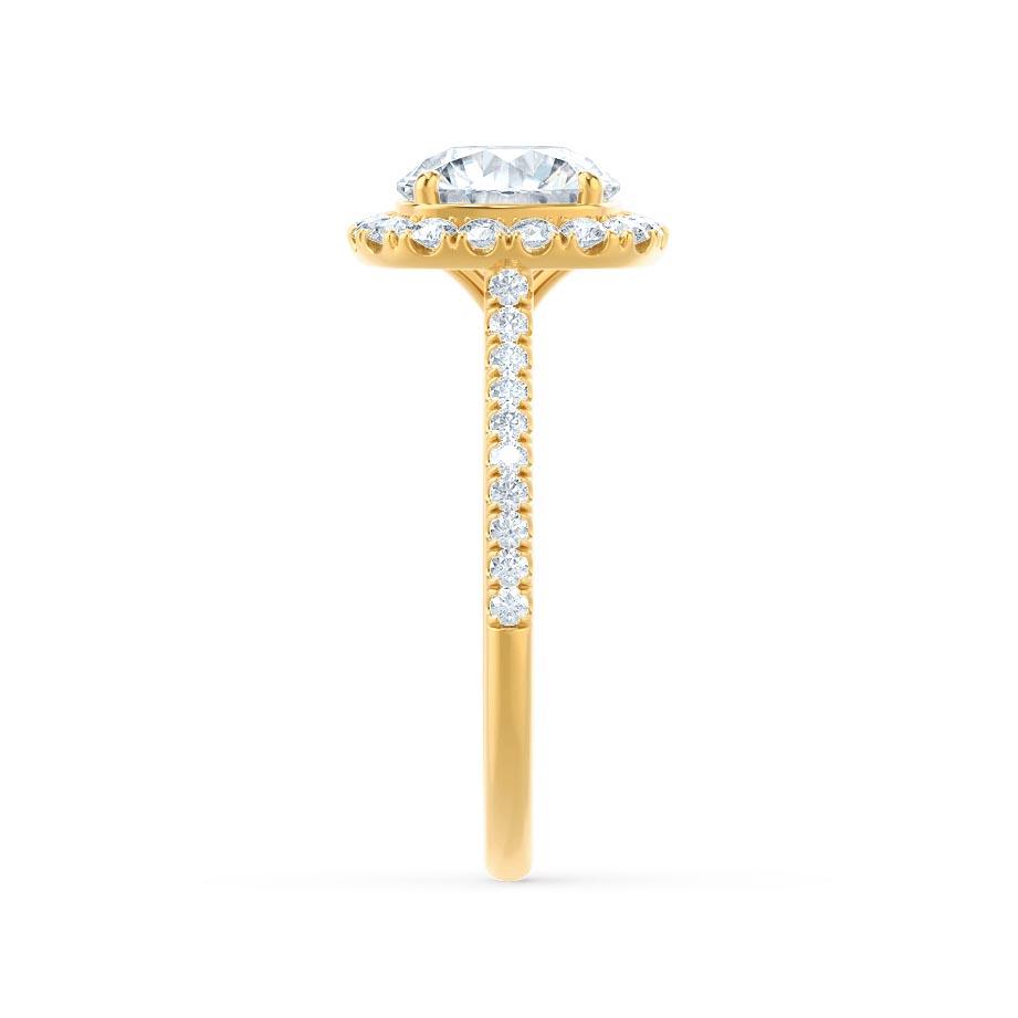 2.3 CT Elongated Cushion Halo & Pave Moissanite Engagement Ring