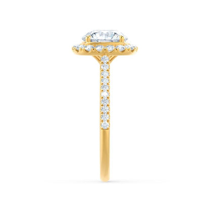 2.3 CT Elongated Cushion Halo & Pave Moissanite Engagement Ring