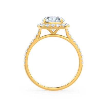 2.3 CT Elongated Cushion Halo & Pave Moissanite Engagement Ring