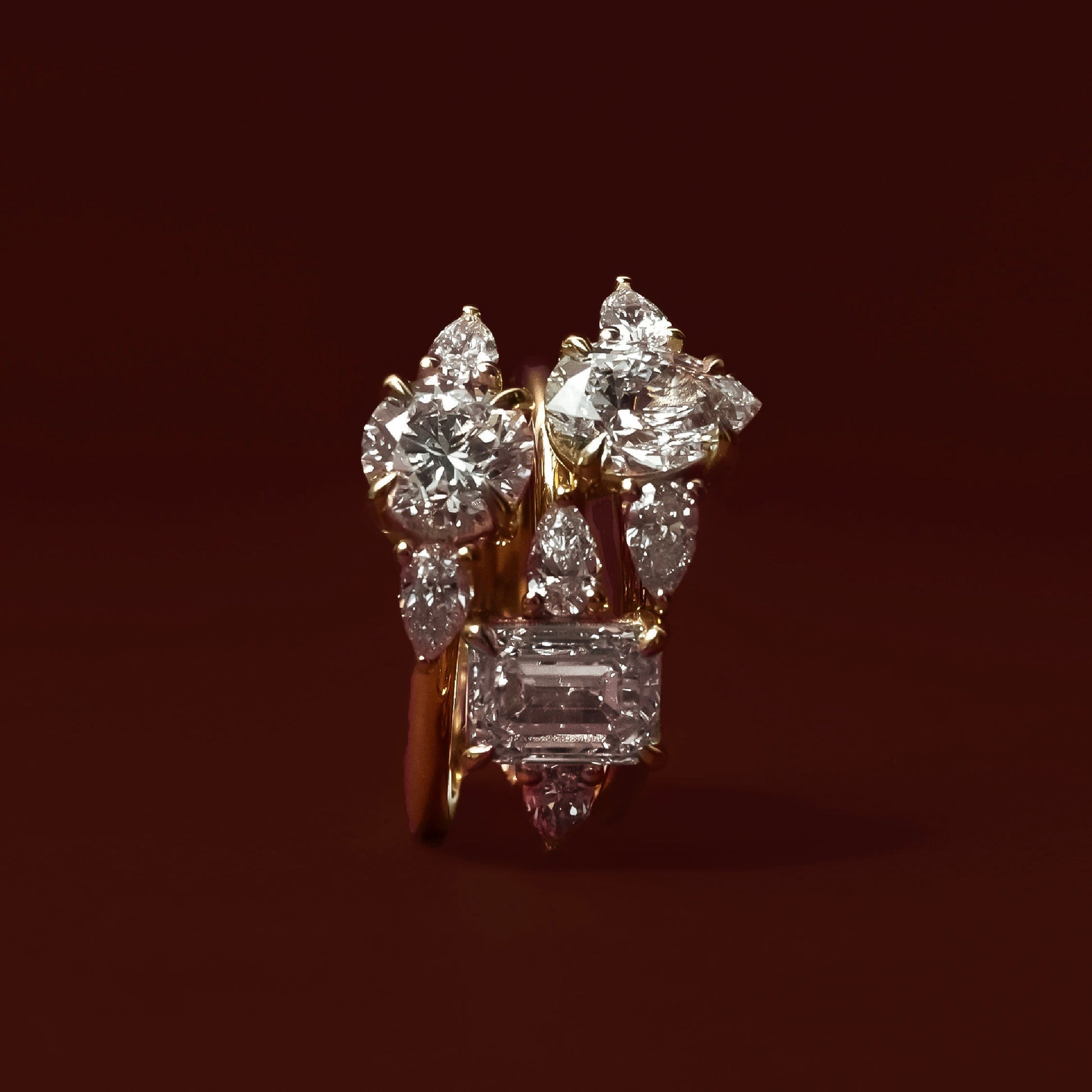 0.5 CT Round Three Stone Moissanite Engagement Ring