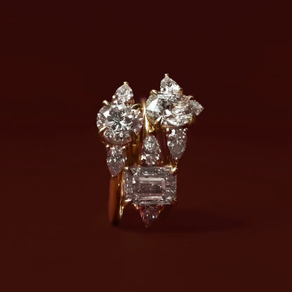 0.5 CT Round Three Stone Moissanite Engagement Ring