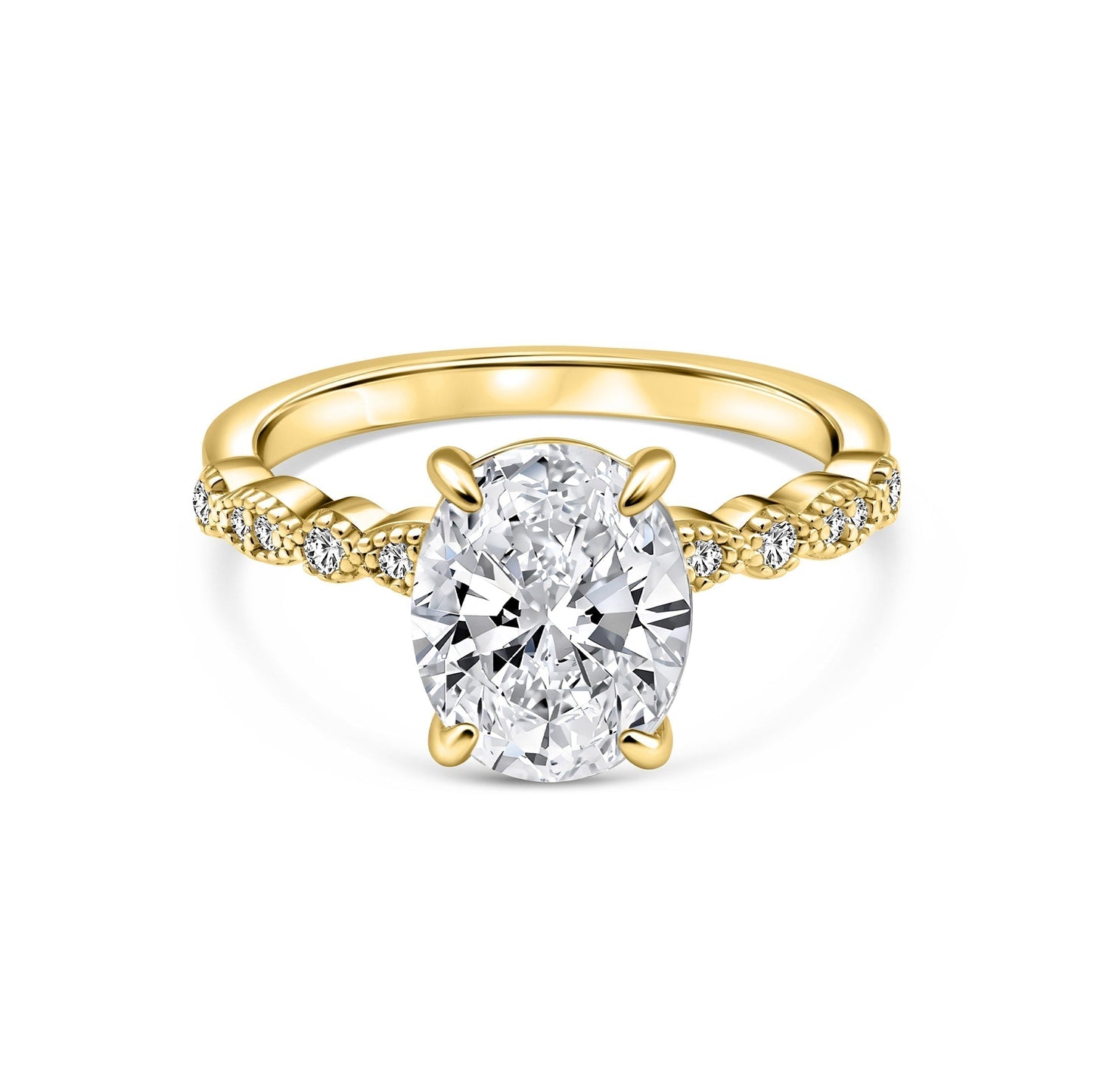 1.22 CT Elongated Cushion Solitaire Moissanite Engagement Ring