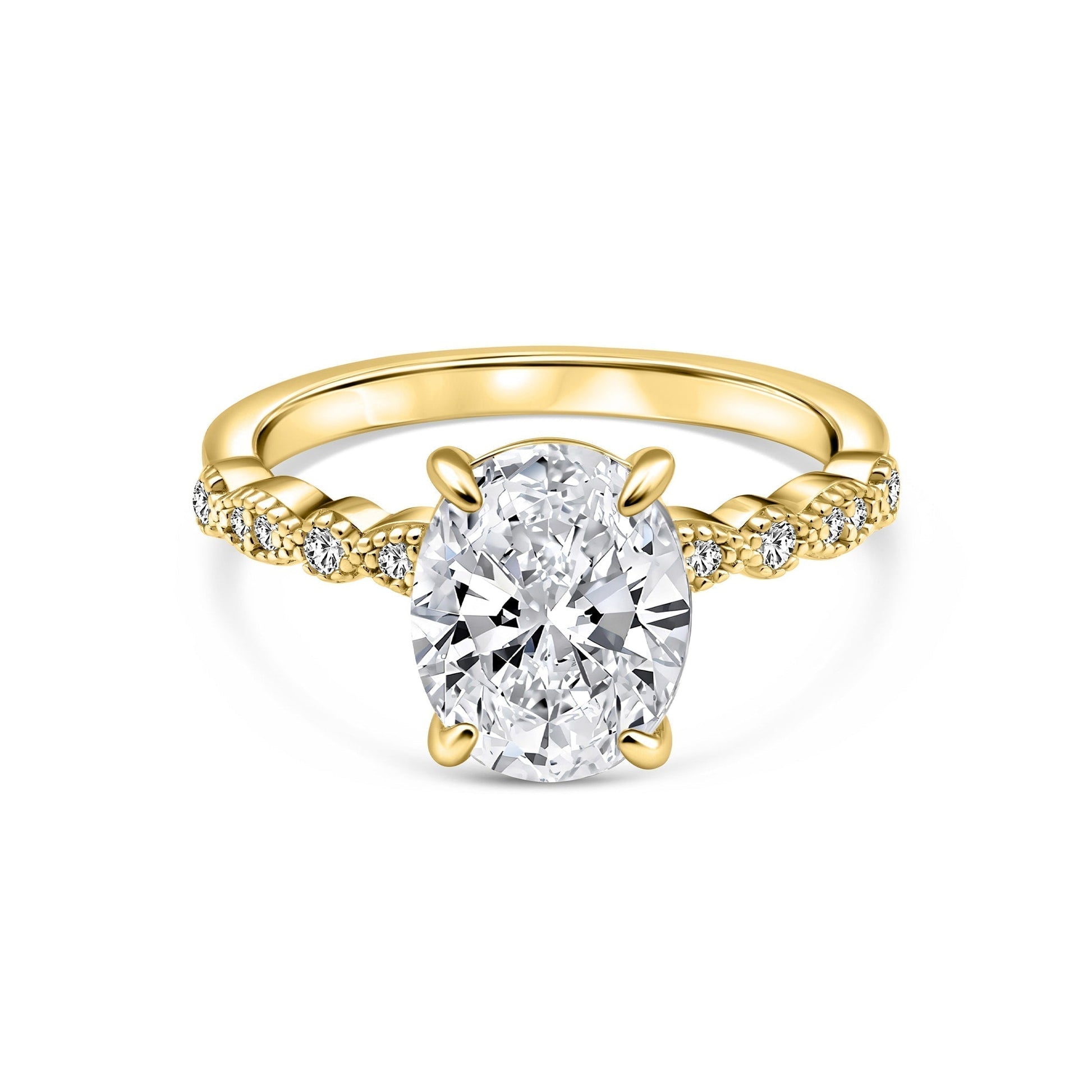1.22 CT Elongated Cushion Solitaire Moissanite Engagement Ring