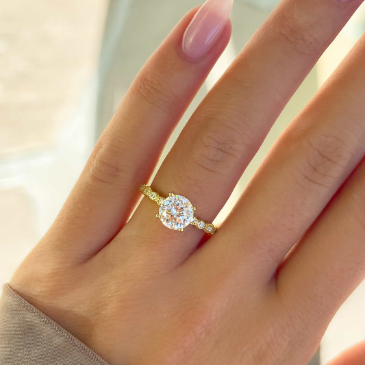 1.22 CT Elongated Cushion Solitaire Moissanite Engagement Ring