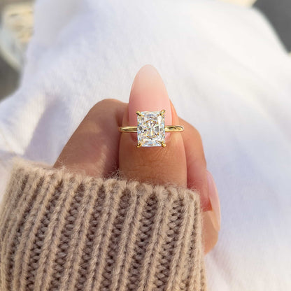 1.22 CT Elongated Cushion Solitaire Moissanite Engagement Ring