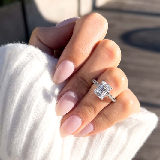 1.22 CT Elongated Cushion Solitaire Moissanite Engagement Ring