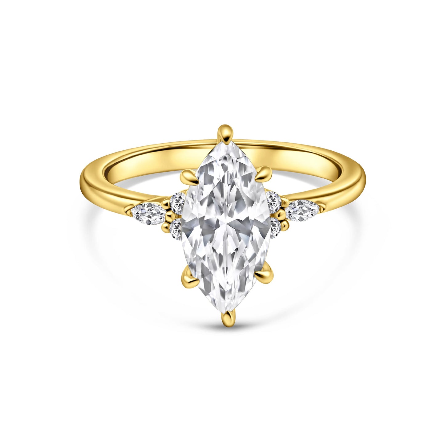 1.22 CT Elongated Cushion Solitaire Moissanite Engagement Ring
