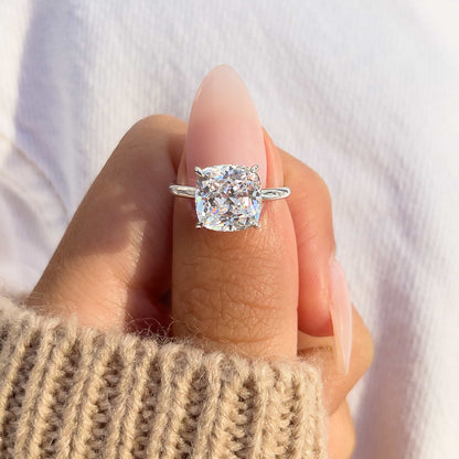 1.22 CT Elongated Cushion Solitaire Moissanite Engagement Ring