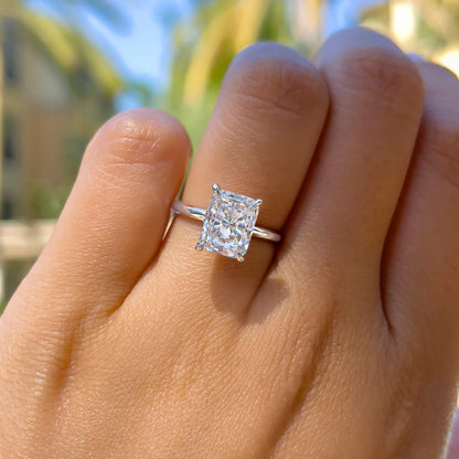 1.22 CT Elongated Cushion Solitaire Moissanite Engagement Ring