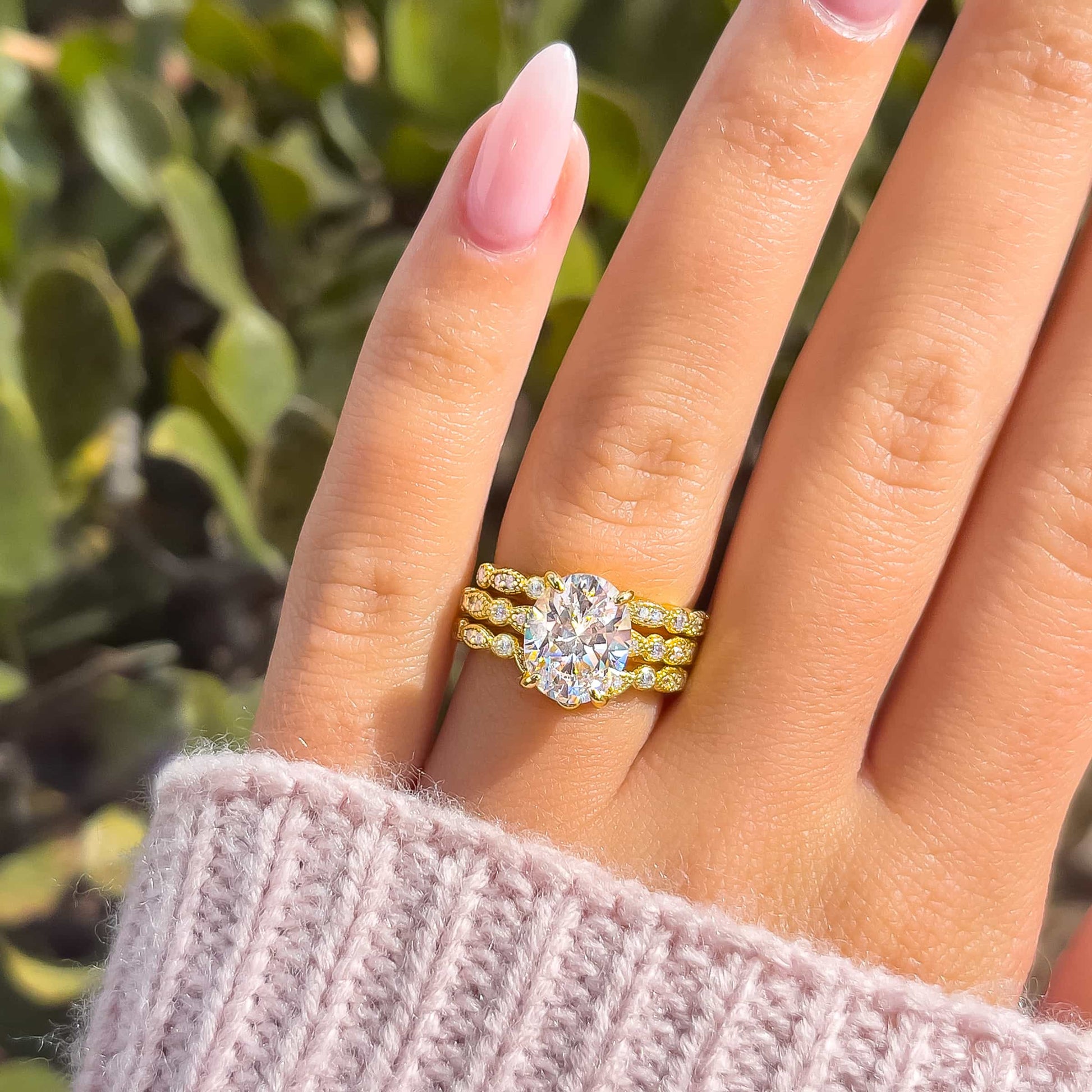 1.22 CT Elongated Cushion Solitaire Moissanite Engagement Ring