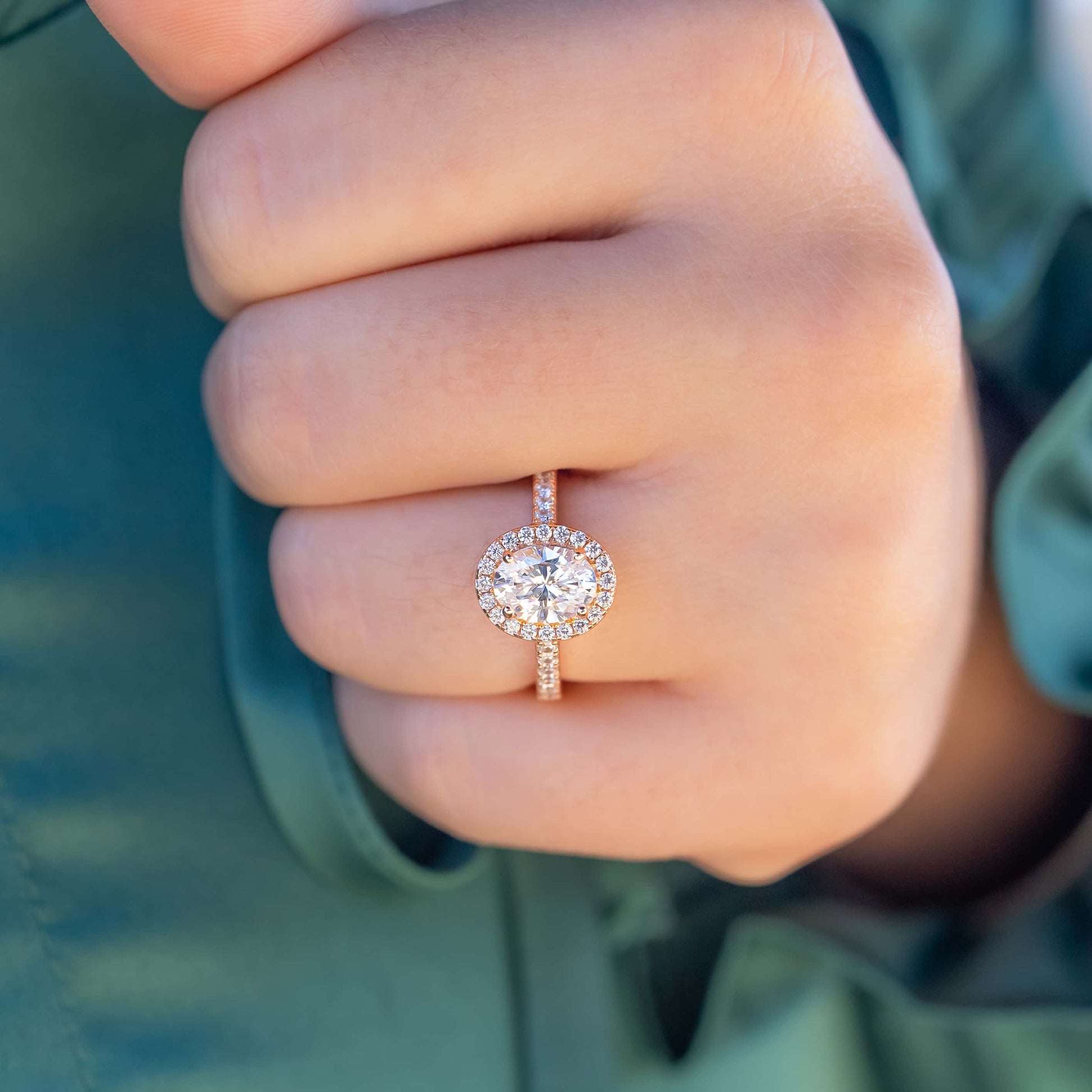 1.22 CT Elongated Cushion Solitaire Moissanite Engagement Ring
