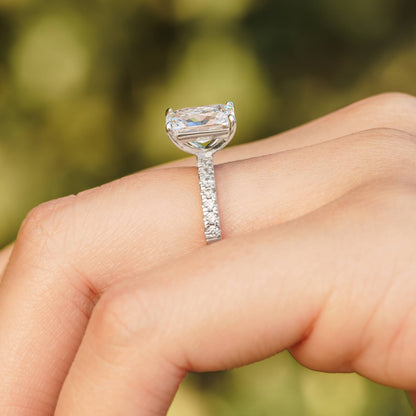 1.22 CT Elongated Cushion Solitaire Moissanite Engagement Ring