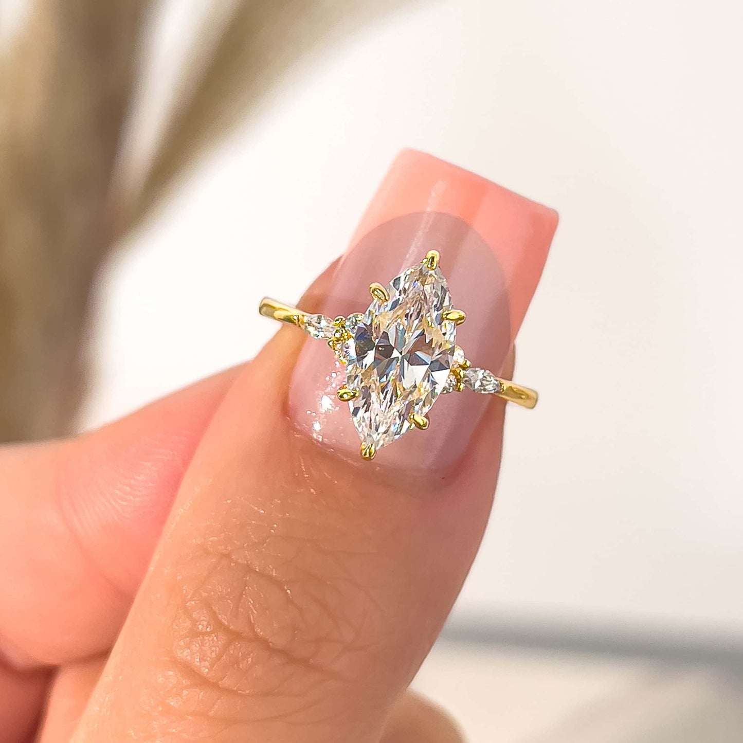 1.22 CT Elongated Cushion Solitaire Moissanite Engagement Ring