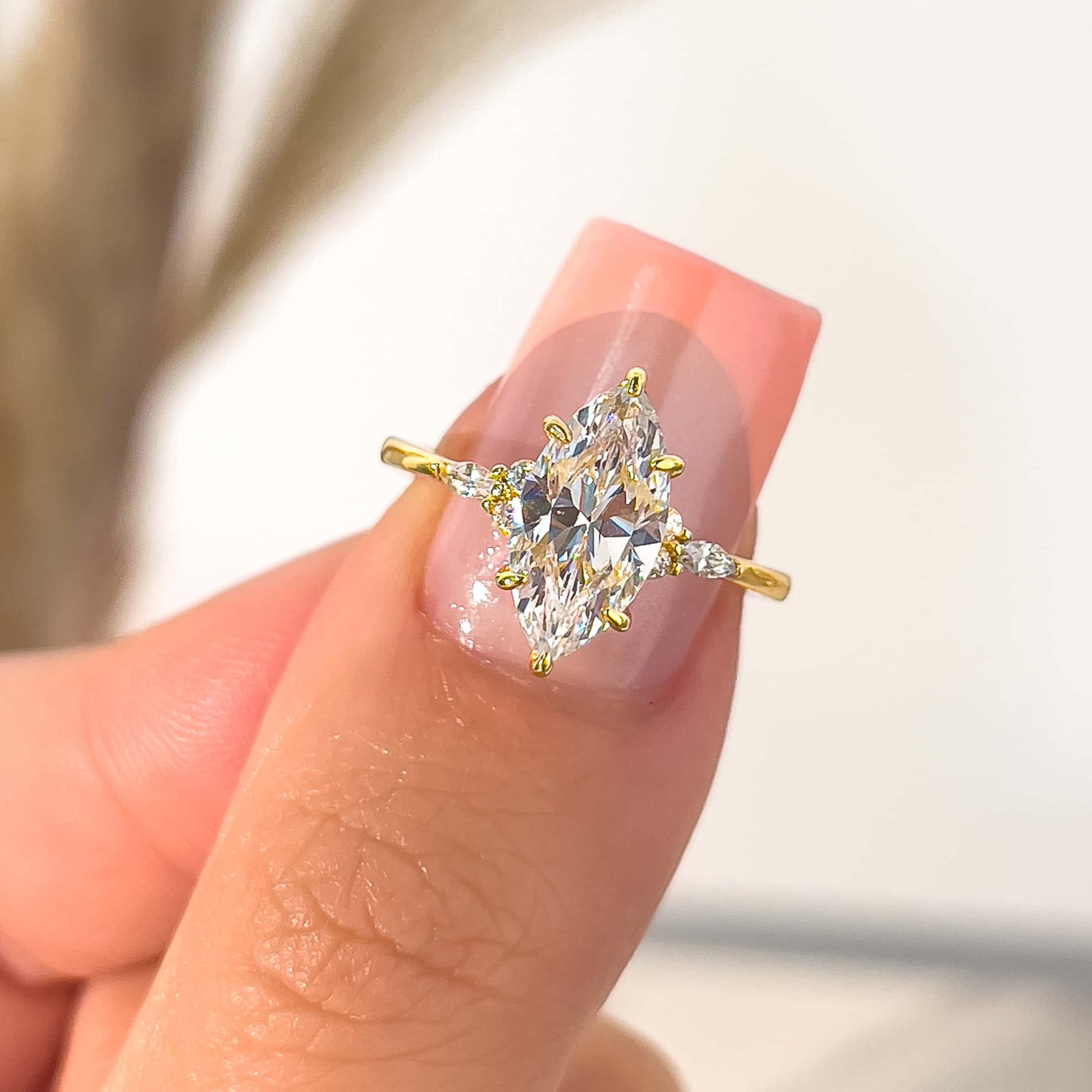 1.22 CT Elongated Cushion Solitaire Moissanite Engagement Ring