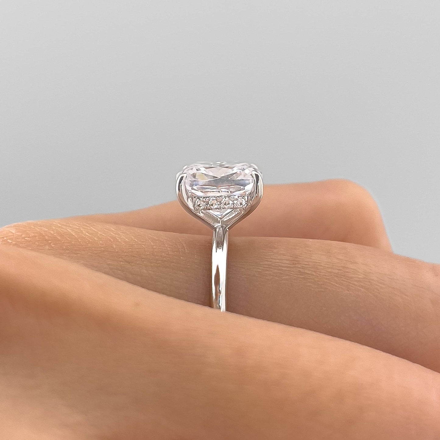 1.22 CT Elongated Cushion Solitaire Moissanite Engagement Ring