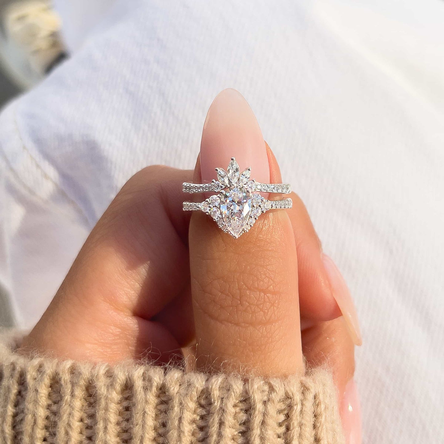 1.22 CT Elongated Cushion Solitaire Moissanite Engagement Ring
