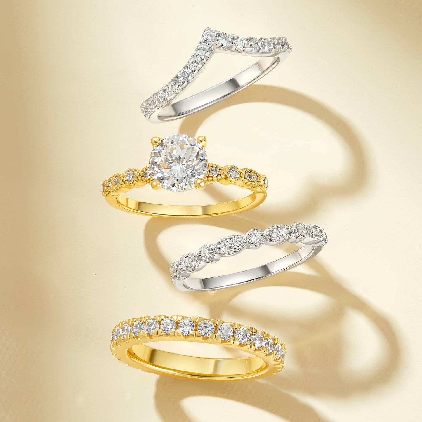1.22 CT Elongated Cushion Solitaire Moissanite Engagement Ring