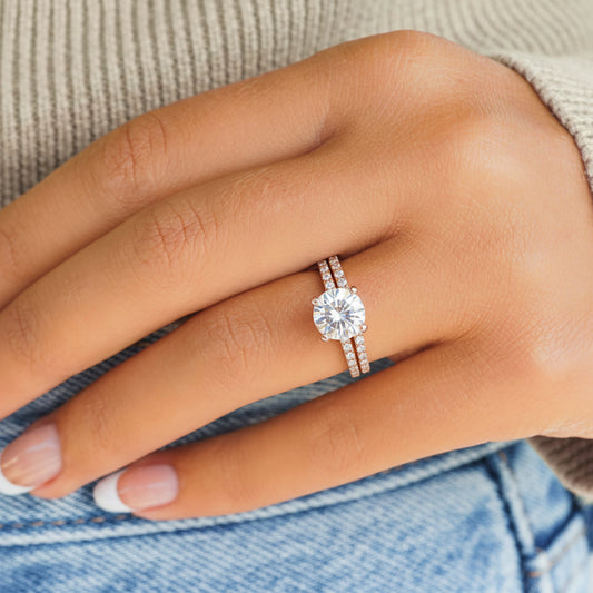 1.22 CT Elongated Cushion Solitaire Moissanite Engagement Ring