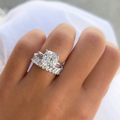 1.22 CT Elongated Cushion Solitaire Moissanite Engagement Ring