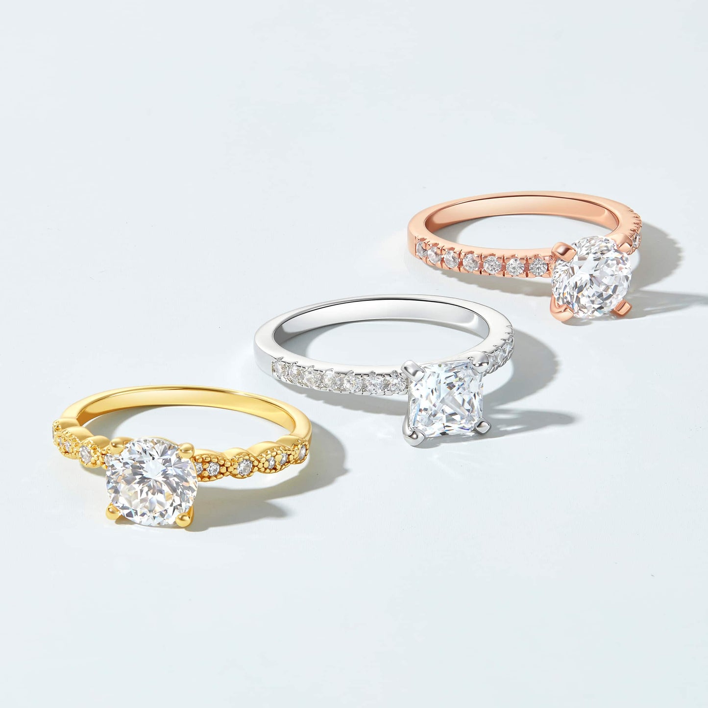 1.22 CT Elongated Cushion Solitaire Moissanite Engagement Ring