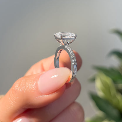 1.22 CT Elongated Cushion Solitaire Moissanite Engagement Ring