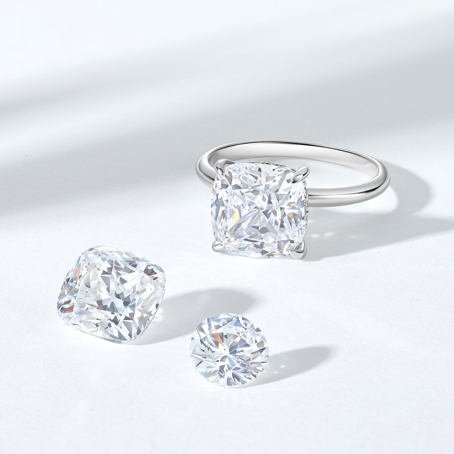 1.22 CT Elongated Cushion Solitaire Moissanite Engagement Ring