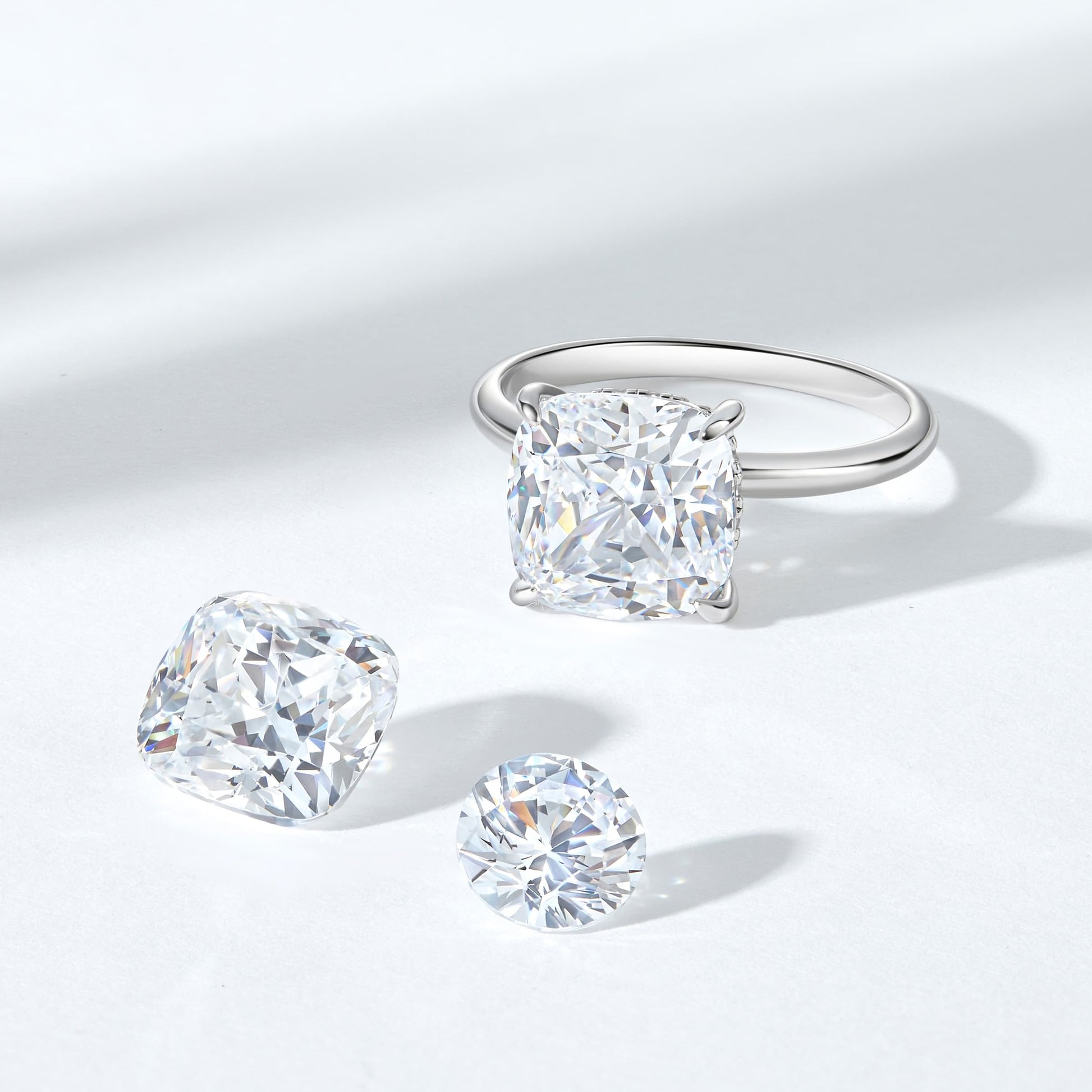 1.22 CT Elongated Cushion Solitaire Moissanite Engagement Ring