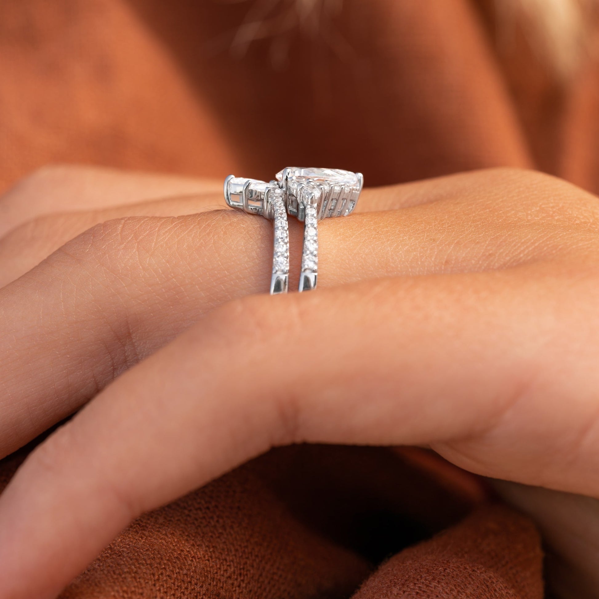 1.22 CT Elongated Cushion Solitaire Moissanite Engagement Ring