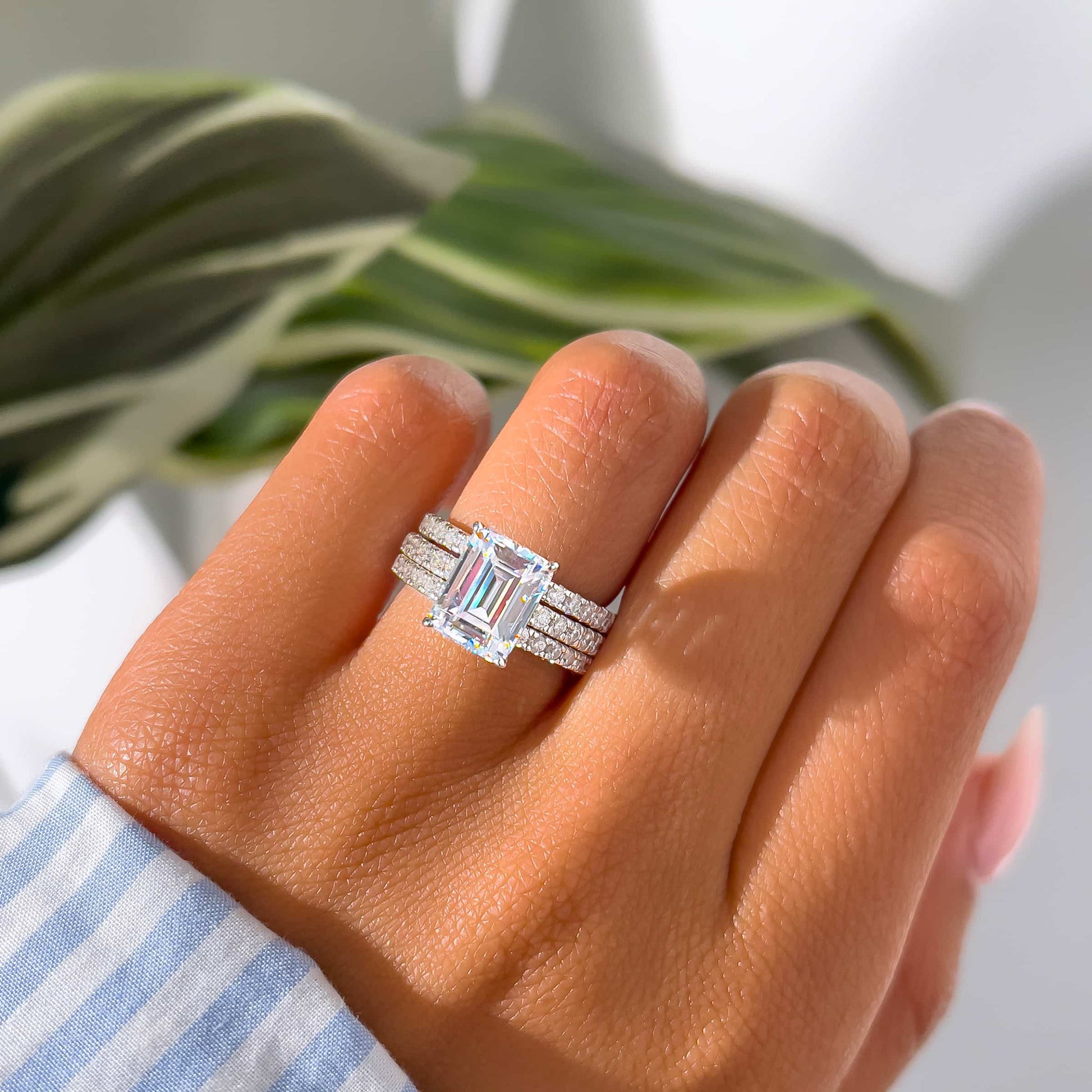 1.22 CT Elongated Cushion Solitaire Moissanite Engagement Ring