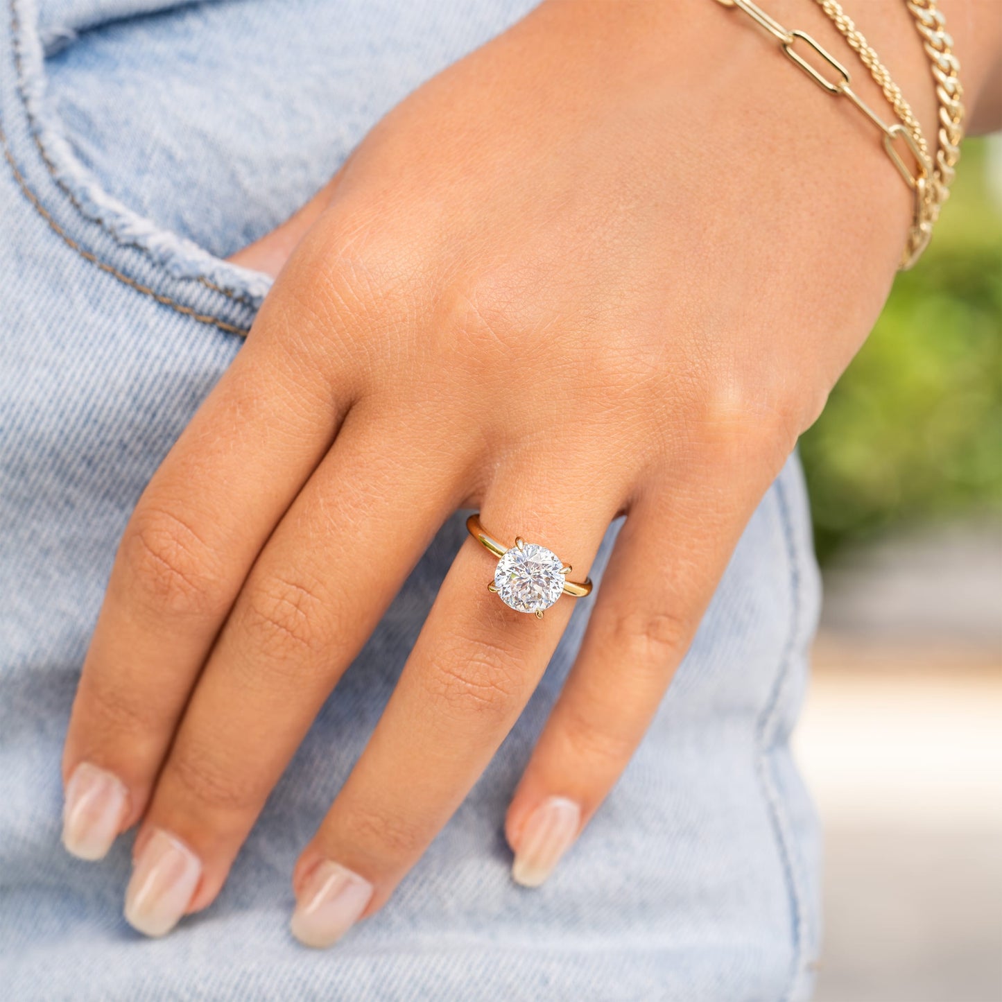 1.22 CT Elongated Cushion Solitaire Moissanite Engagement Ring