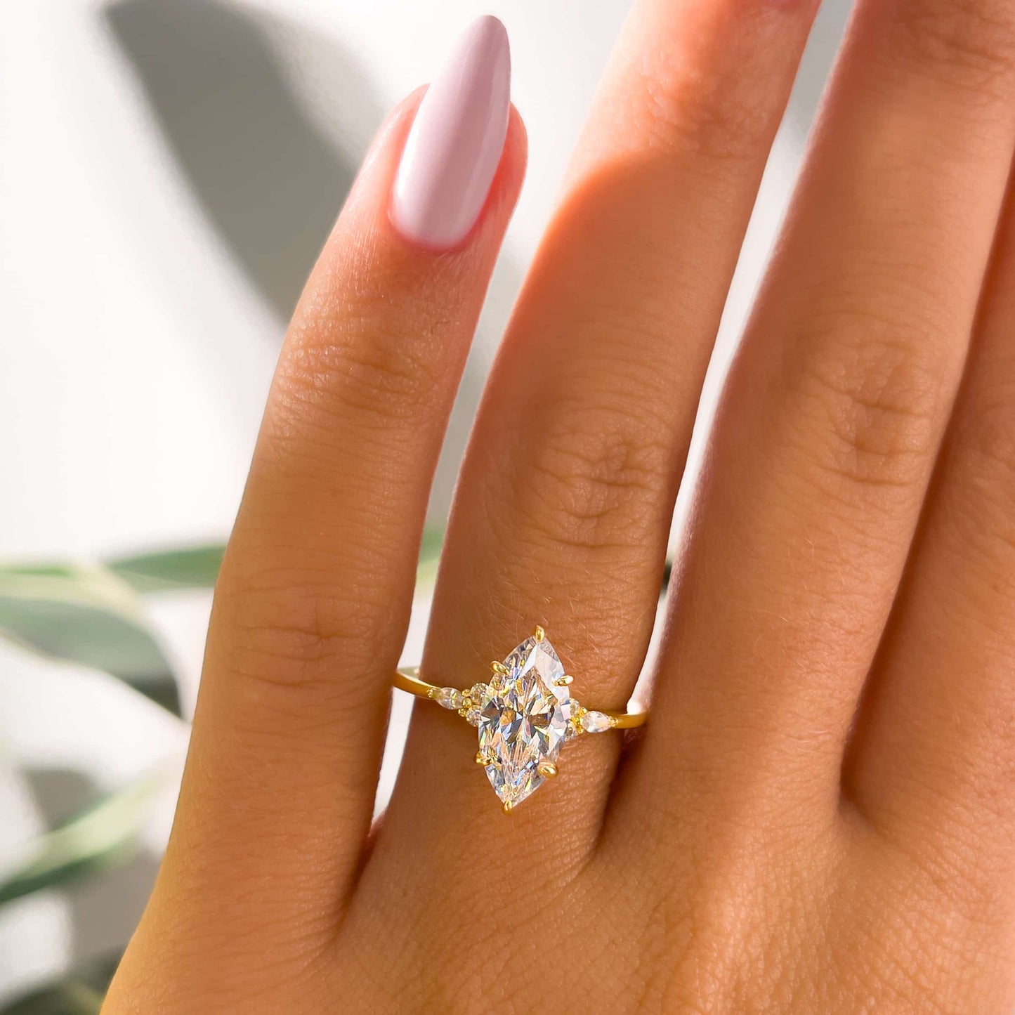 1.22 CT Elongated Cushion Solitaire Moissanite Engagement Ring