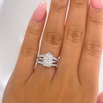 1.22 CT Elongated Cushion Solitaire Moissanite Engagement Ring