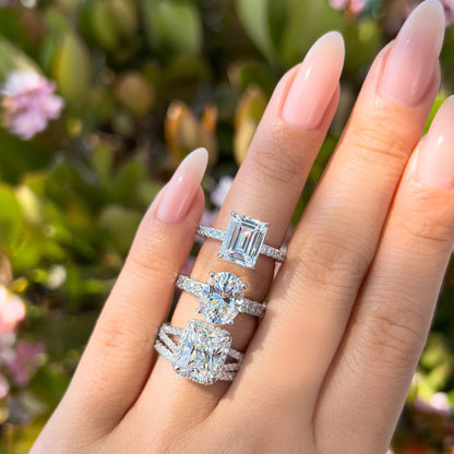 1.22 CT Elongated Cushion Solitaire Moissanite Engagement Ring