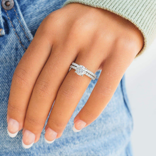 1.22 CT Elongated Cushion Solitaire Moissanite Engagement Ring