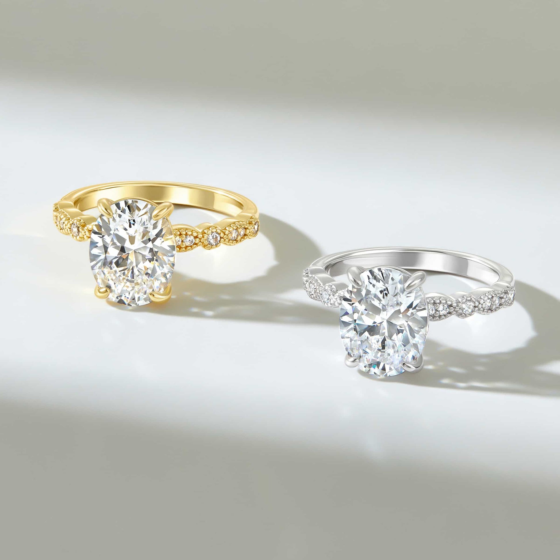 1.22 CT Elongated Cushion Solitaire Moissanite Engagement Ring