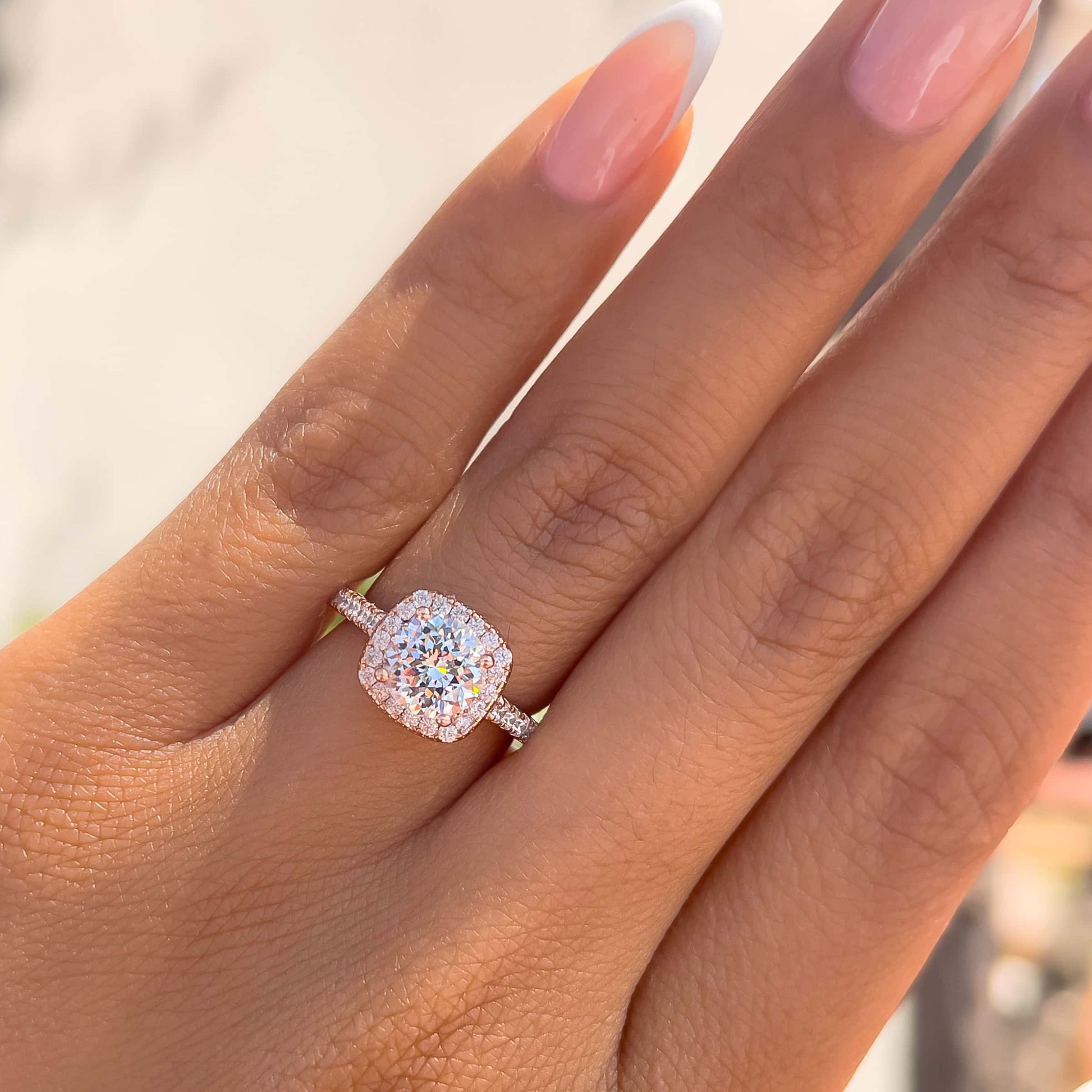 1.22 CT Elongated Cushion Solitaire Moissanite Engagement Ring