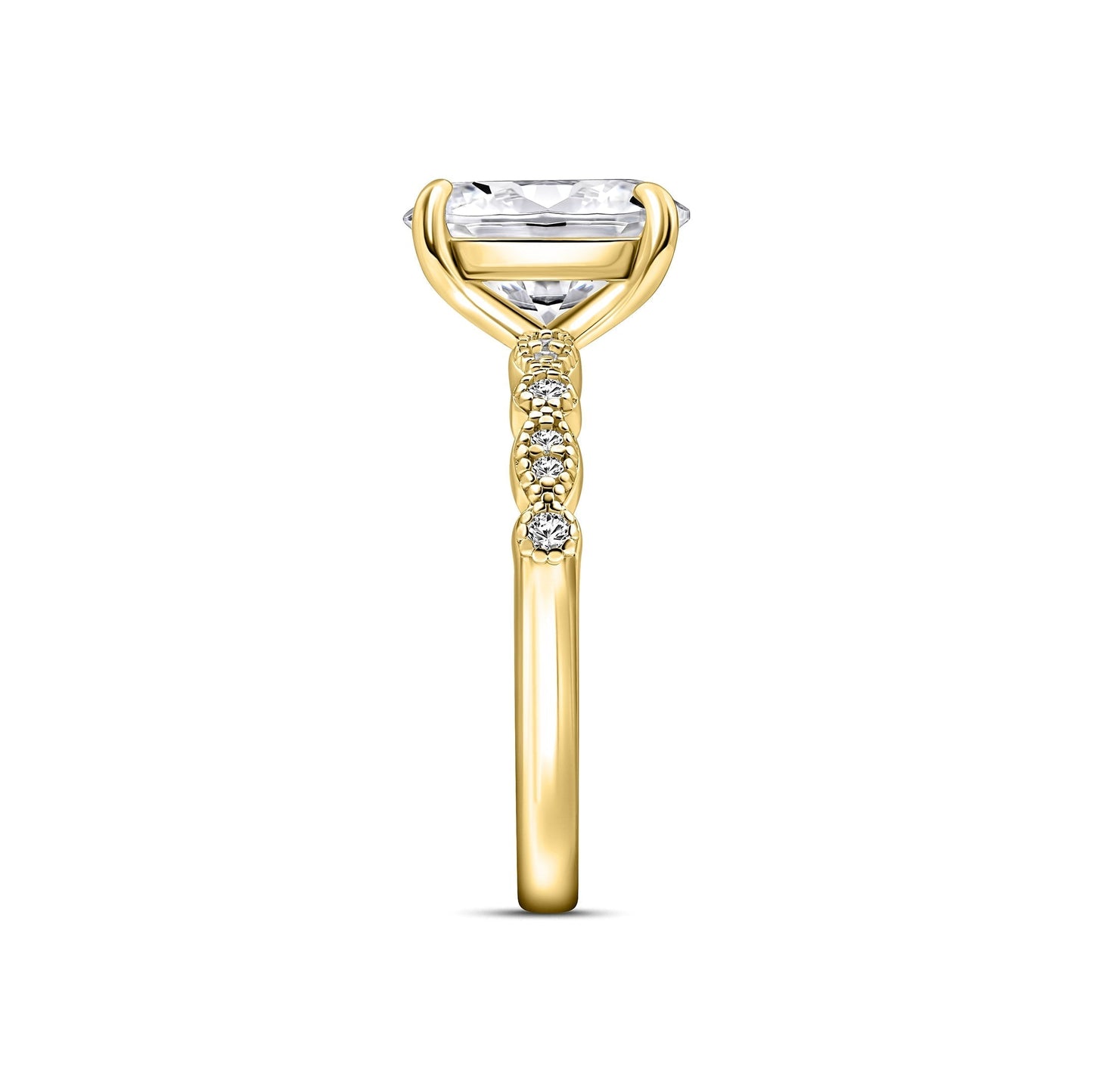 1.22 CT Elongated Cushion Solitaire Moissanite Engagement Ring