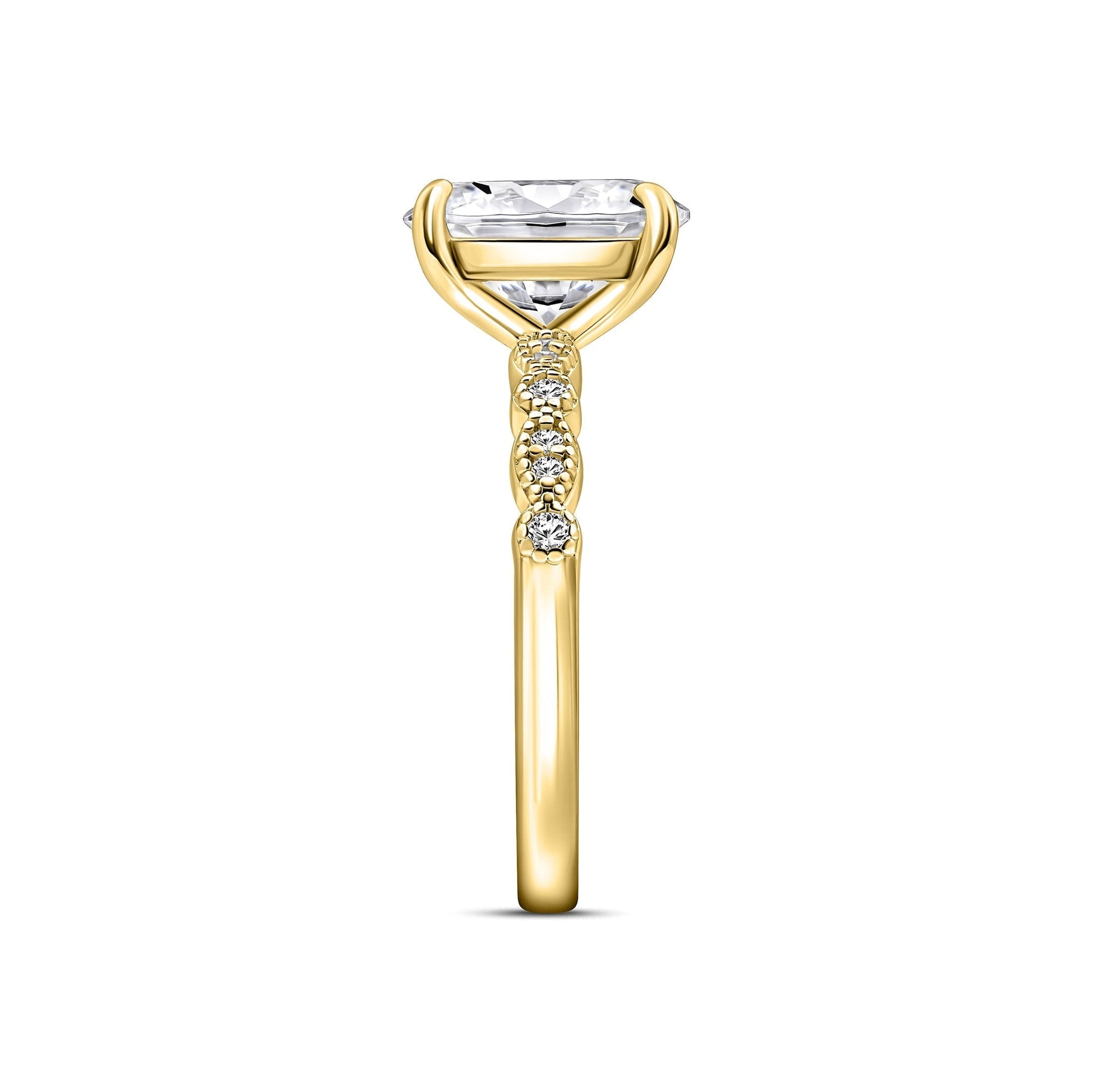 1.22 CT Elongated Cushion Solitaire Moissanite Engagement Ring
