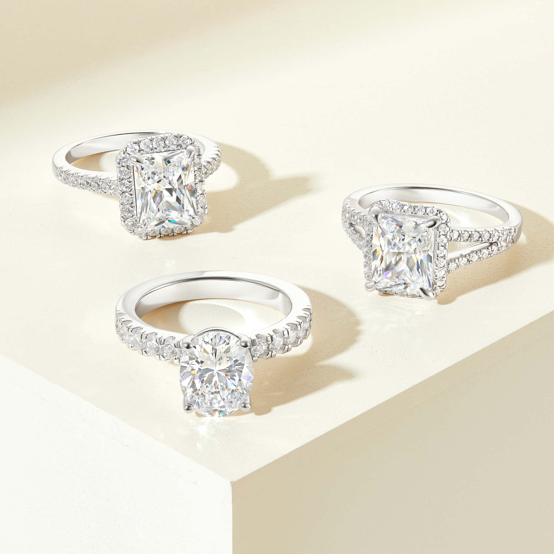 1.22 CT Elongated Cushion Solitaire Moissanite Engagement Ring