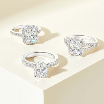 1.22 CT Elongated Cushion Solitaire Moissanite Engagement Ring