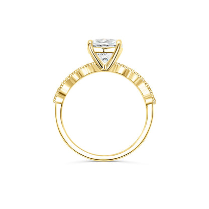 1.22 CT Elongated Cushion Solitaire Moissanite Engagement Ring
