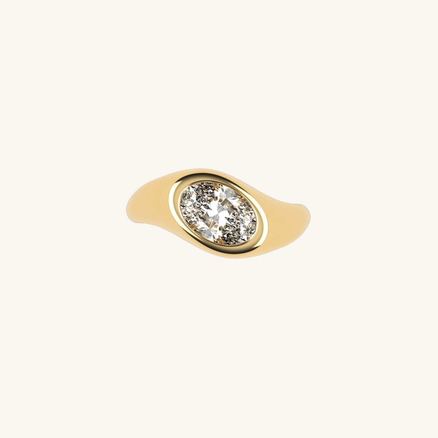 0.5 CT Oval Solitaire Moissanite Engagement Ring