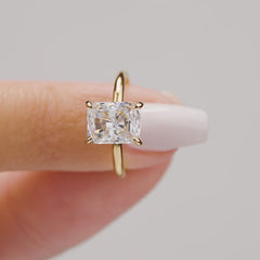1.22 CT Elongated Cushion Solitaire Moissanite Engagement Ring