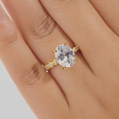 1.22 CT Elongated Cushion Solitaire Moissanite Engagement Ring