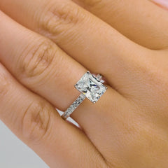 1.22 CT Elongated Cushion Solitaire Moissanite Engagement Ring