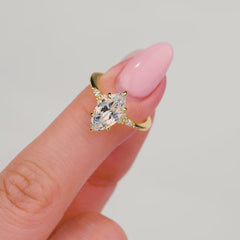 1.22 CT Elongated Cushion Solitaire Moissanite Engagement Ring